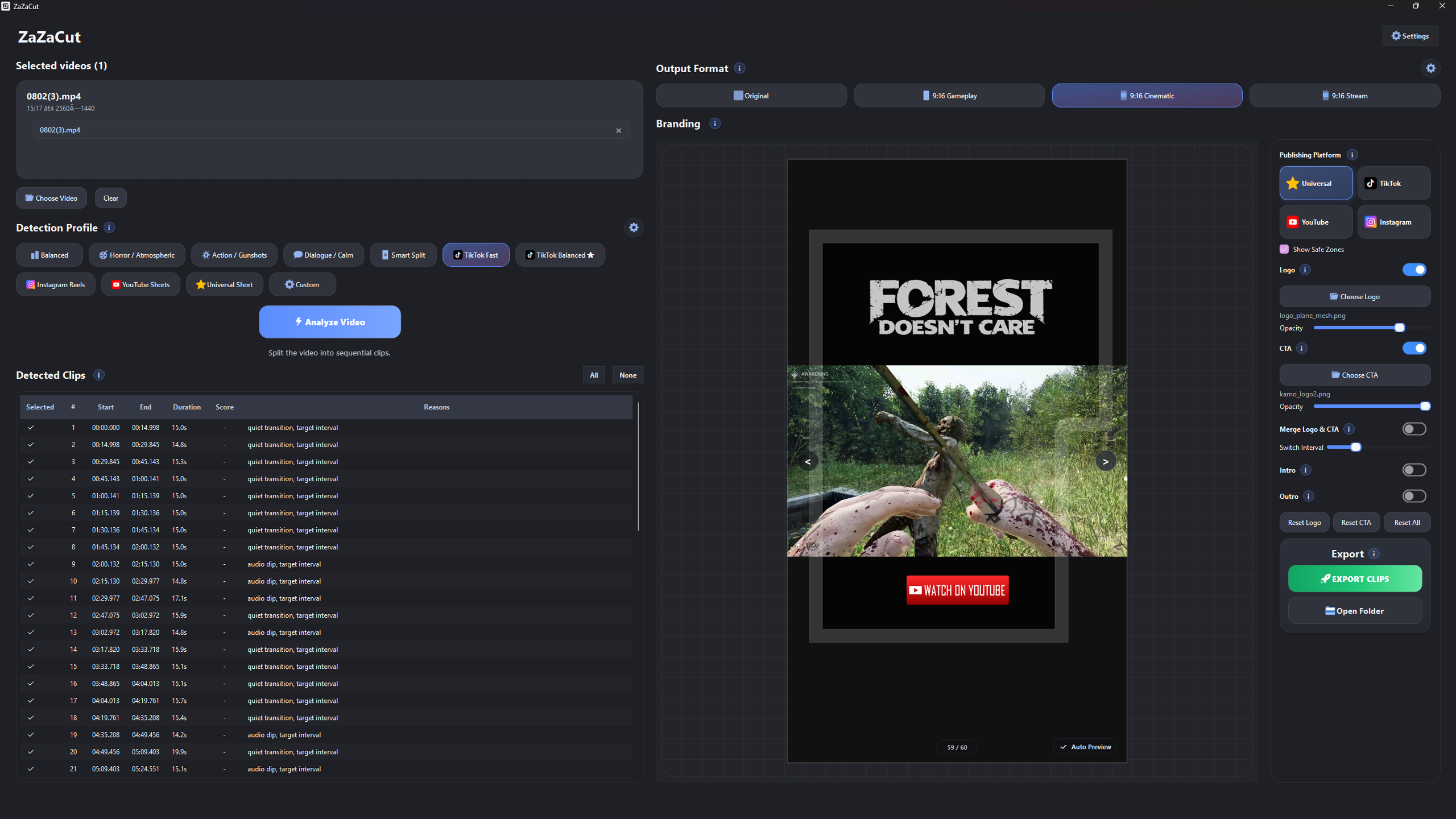REAL APP INTERFACE ZaZaCut